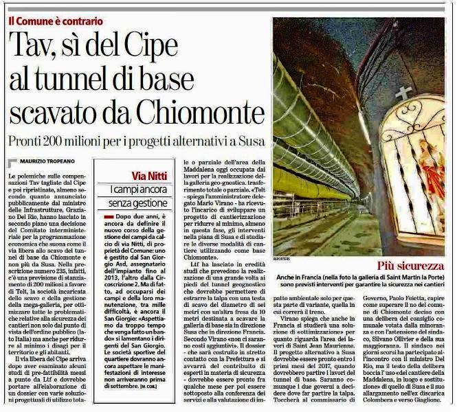 lastampa tunnel base chiomonte 01-09-15