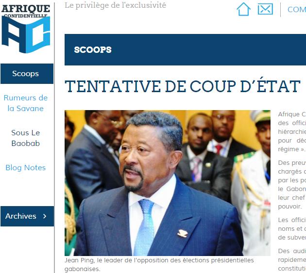 PANAF - Gabon tentative de coup (2016 09 22) FR